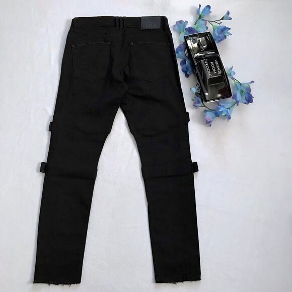 Preme NWOT Black Distressed Skinny Jeans Men 32 - Picture 8 of 10